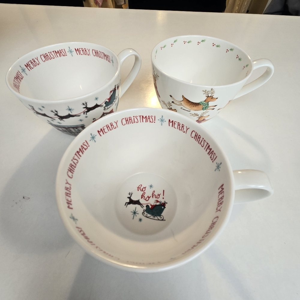 3 Portobello By Design Bone China Mug English Coffee Mug Cups Christmas
